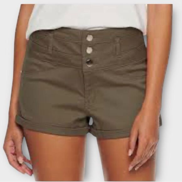 Mossimo High Rise Stretch Shorts in Olive Green Women’s Size 25 - Picture 1 of 6